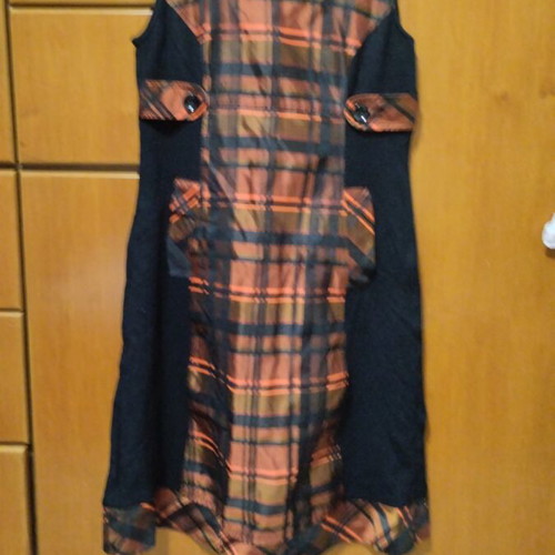 Winter dress used, size 38, black and orange