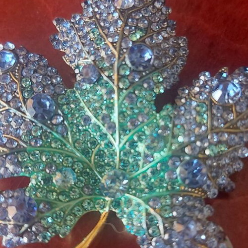 Pendant large with blue and green crystals new
