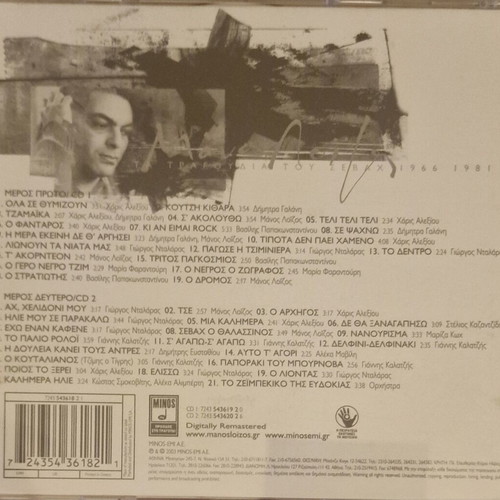 Manos Loizos Ta Tragoudia tou Sevach 2CD remastered 2003, like new