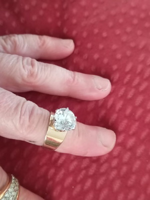 Steel rings like new with fantasy stones, set of 2