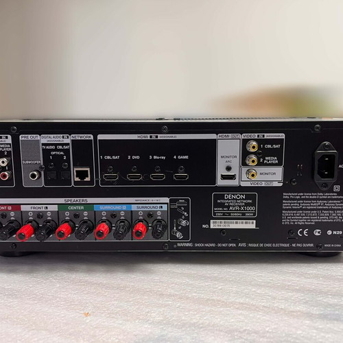 Denon AVR-X1000 5.1 AV Receiver like new with remote and microphone