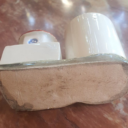 Ceramic church candle holder with candle