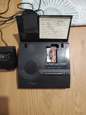 GE vintage answering machine used with box, manual, and cassette