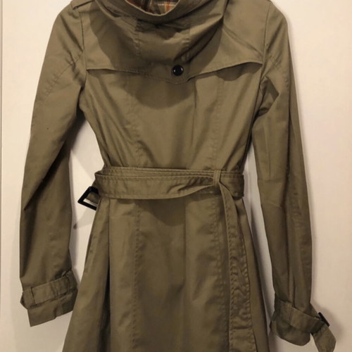 H&M Khaki Short Trench Coat like new, size 34 EU