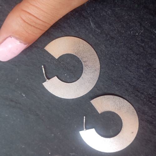 Silver Hoop Earrings 925 without Backings, like new, vintage style