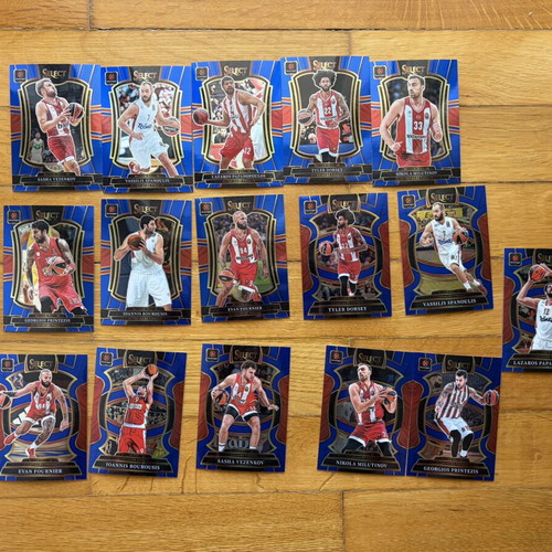 Panini Select EuroLeague Olympiacos blue Prizm cards lot 16 like new