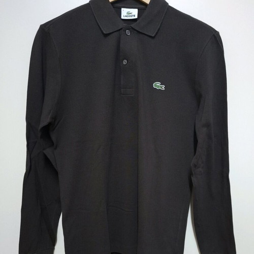 Brown Lacoste long-sleeve polo like new, size 3 Small