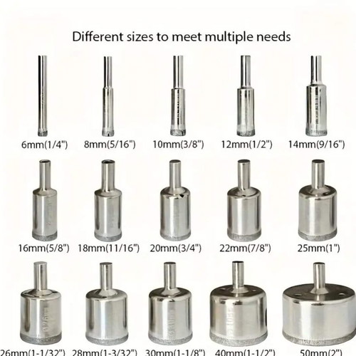 Hole saw set 15 pieces new with diamond coating