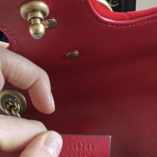 Gucci Marmont Flap bag used, velvet burgundy, crossbody
