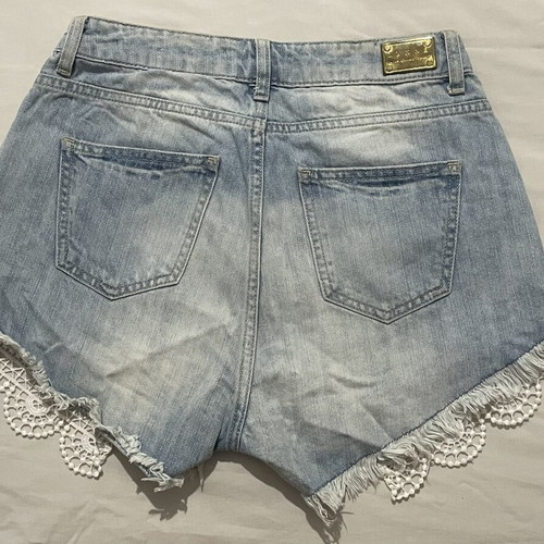Lynne light blue jean shorts with lace, like new, size S