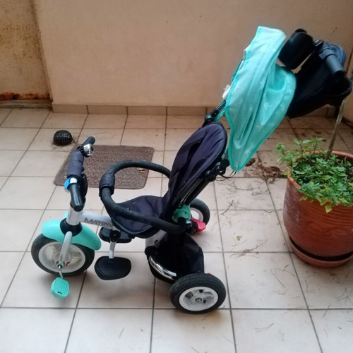 Lorelli Matrix tricycle bike used, foldable with canopy, blue