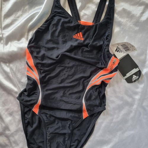 Adidas ολόσωμο μαγιό καινούργιο, μέγεθος S, μαύρο με πορτοκαλί λεπτομέρειες