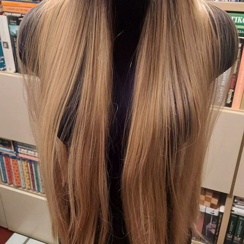 Realistic women's synthetic wig 80 cm long new