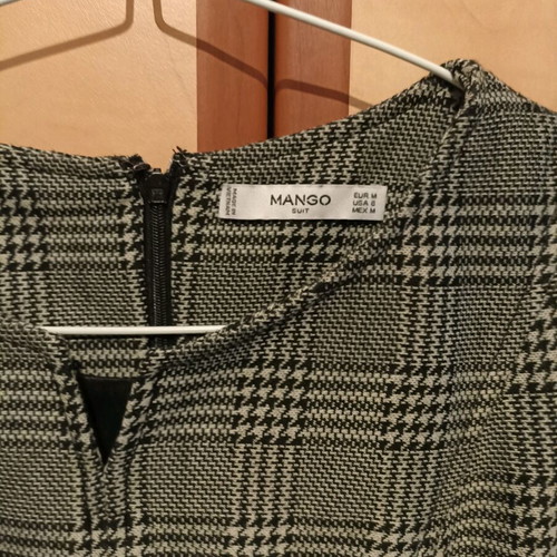 Mango checked winter midi sleeveless dress like new