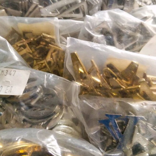 Metal letters new, silver and gold plated, 1500 pieces