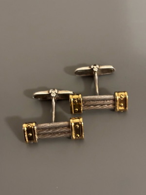 Cufflinks made of metal with two-tone finish like new