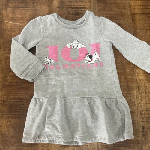 Disney 101 Dalmatians grey sweatshirt dress, size 110