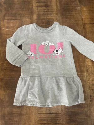 Disney 101 Dalmatians grey sweatshirt dress, size 110