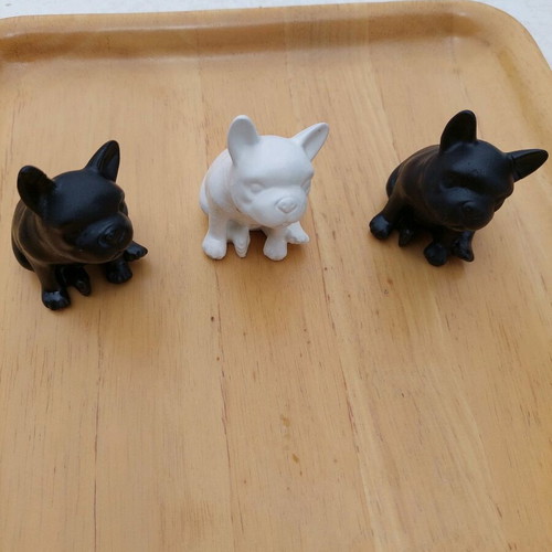 Table decorative porcelain dog figurines handmade new, set of 3
