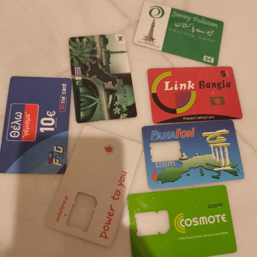 Phone cards used, various