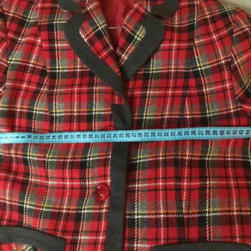 Plaid jacket Oscar woman’s collection used, No48, black and red