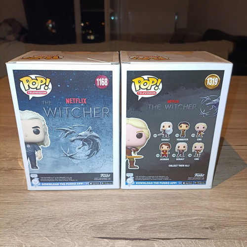 Geralt and Ciri Witcher Funko Pop figures like new