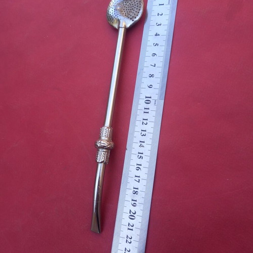 Metal bombilla straw with filter