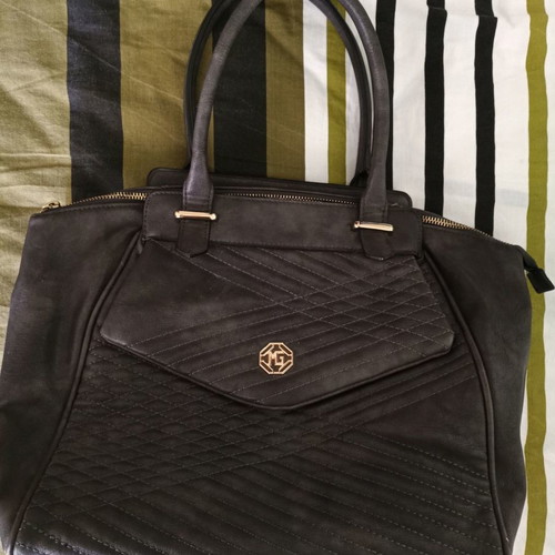 Women's handbag used gray with additional strap