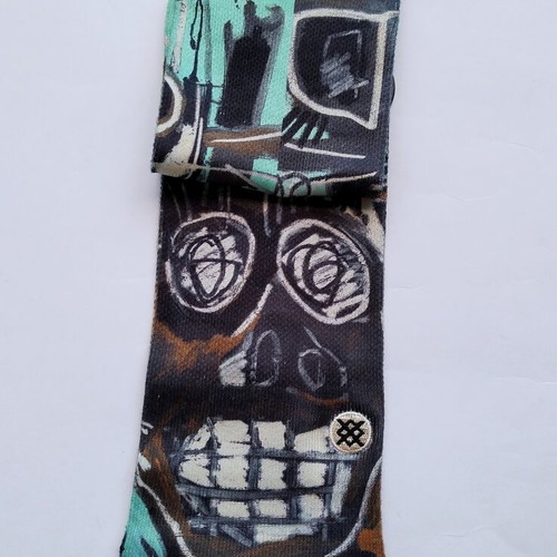 Jean-Michel Basquiat x Stance Socks New, 2 Heads on Gold Print, Size Large