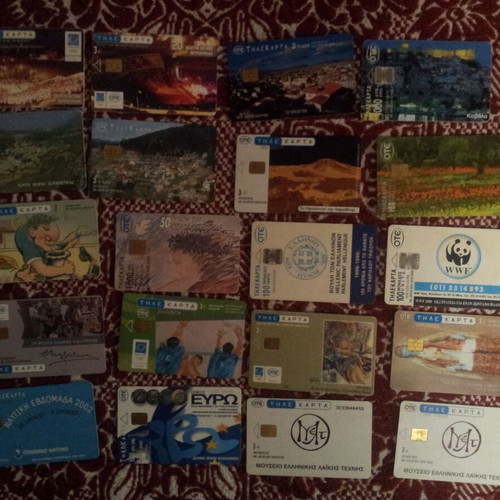 Phone cards used, pack of 20 pieces