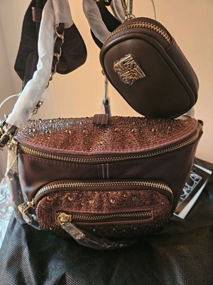 Steve Madden διακοσμημένο τσαντάκι μέσης με αποσπώμενο τσαντάκι σε καφέ