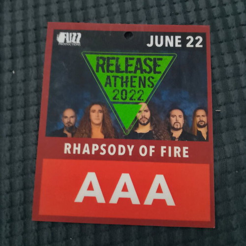 Rhapsody of fire Release Athens 2022 collectible card used, good condition