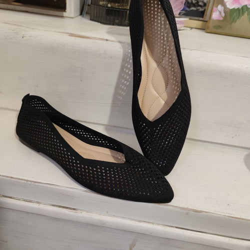 Flat perforated ballerina shoes size 42 new black