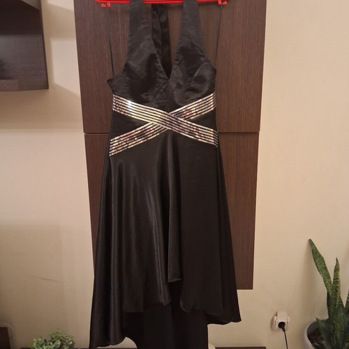 Evening dress size 40 satin texture, like new, black