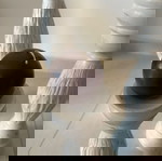  Σετ τρία λευκά επιδαπέδια ξύλινα κηροπήγια