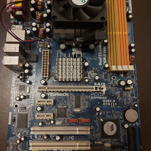 AsRock ALiveSATA2-GLAN Socket AM2 motherboard used, 2 RAM slots not working