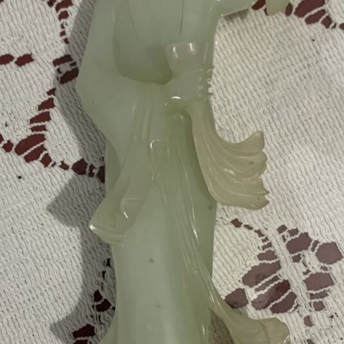 Chinese Jade Figurine used, 20cm, 300g, celadon green