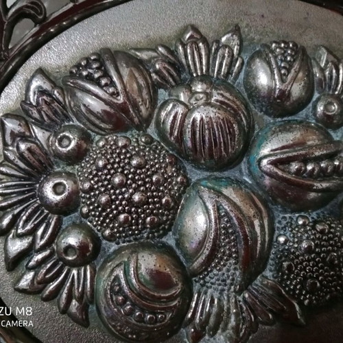 decorative fruit bowl with embossed design