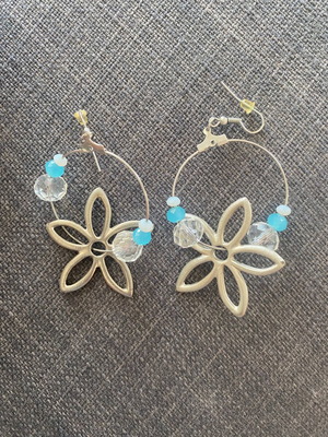 Earrings with blue stone like new