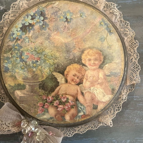 Handmade wooden storage box like new, vintage shabby chic