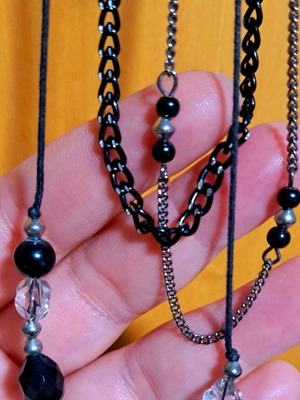 Long necklace with chains and beads new