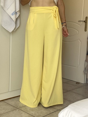 Celestino high-waist wide leg pants new, lemon yellow