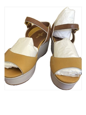 Car Shoe Πλατφόρμες Πέδιλα σε Ωχρό Δέρμα, Μέγεθος 38