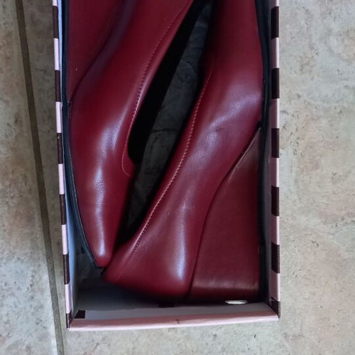 Bordeaux wedge heels used, size 38, 4.5 cm platform