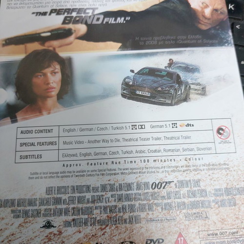 Quantum of Solace DVD used, action adventure with subtitles