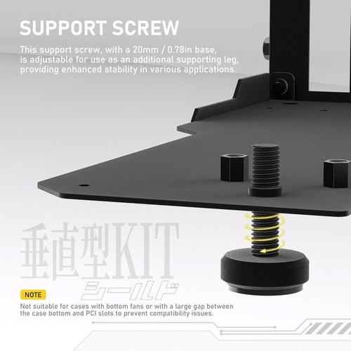 EZDIY-FAB GPU Vertical Mount Bracket PCIe 4.0 Riser Cable 90 Degree Black