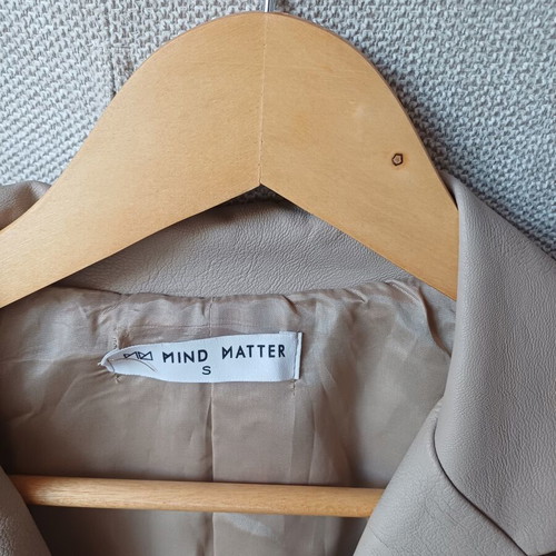 Mind Matter beige faux leather jacket like new, size S