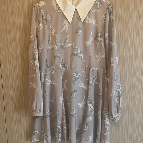 Milkwhite mini dress like new, white and grey