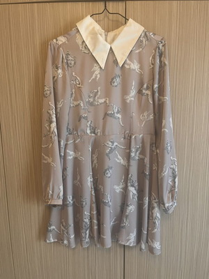 Milkwhite mini dress like new, white and grey