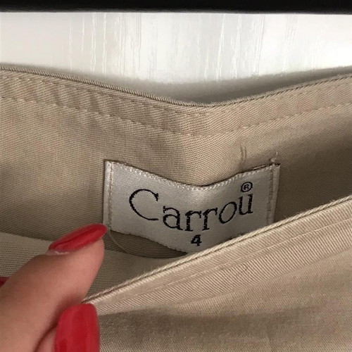 Carrou vintage cotton-denim cream midi skirt, condition 10/10